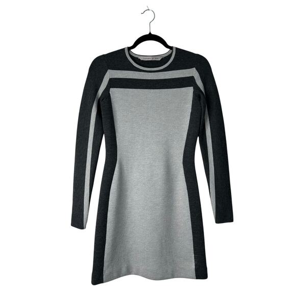 Athleta Boreal Sweater Dress Size XXS Grey Colorblock Wool Blend Fitted Bodycon - Picture 1 of 10